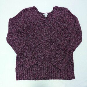 Croft & Barrow Purple Chunky-Knit Long Sleeve Sweater Women's Size Petite Large